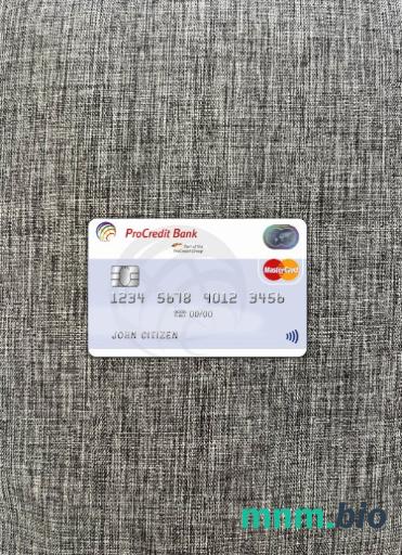 Bulgaria ProCredit bank MasterCard wygląd fotograficzny skan PSD + zdjęcie